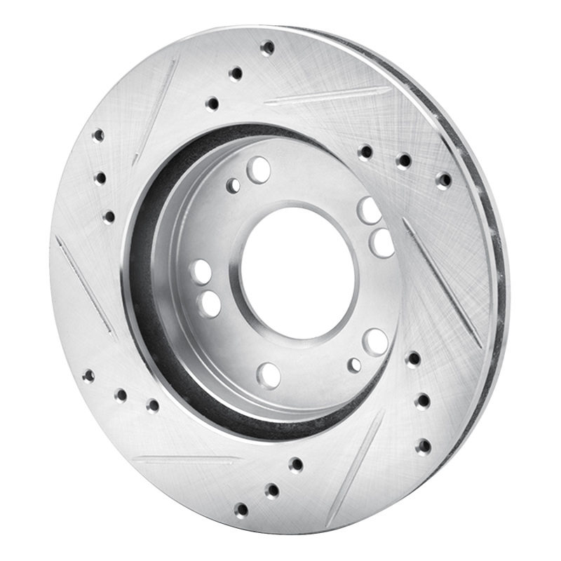 Chrysler SEBRING Brake Rotor (1) - Front Right - R1 Concepts - Drilled & Slotted - Silver - `90-`05